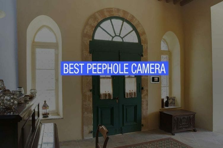 a door with a peephole camera