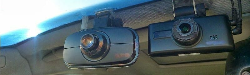a pair of dash cams