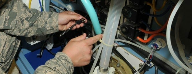 a soldier using a endoscope camera