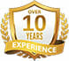 10 years experience badge