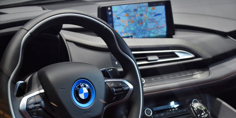 a GPS device of a BMW car